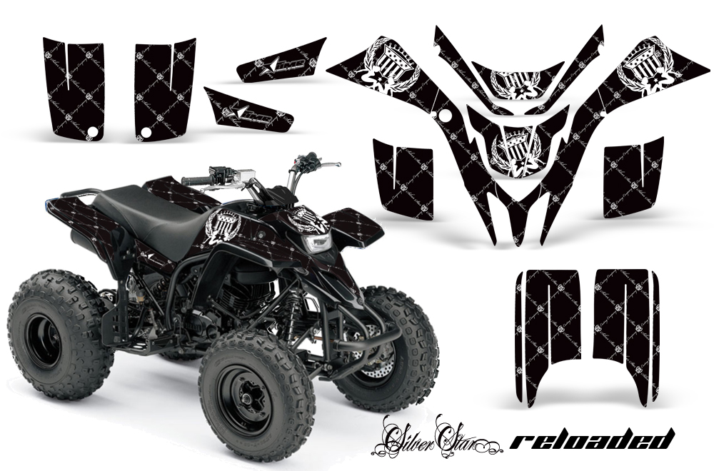 Yamaha Blaster Graphics Kit Reloaded White BlackBG